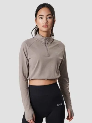 cropped sportshirt iciw taupe