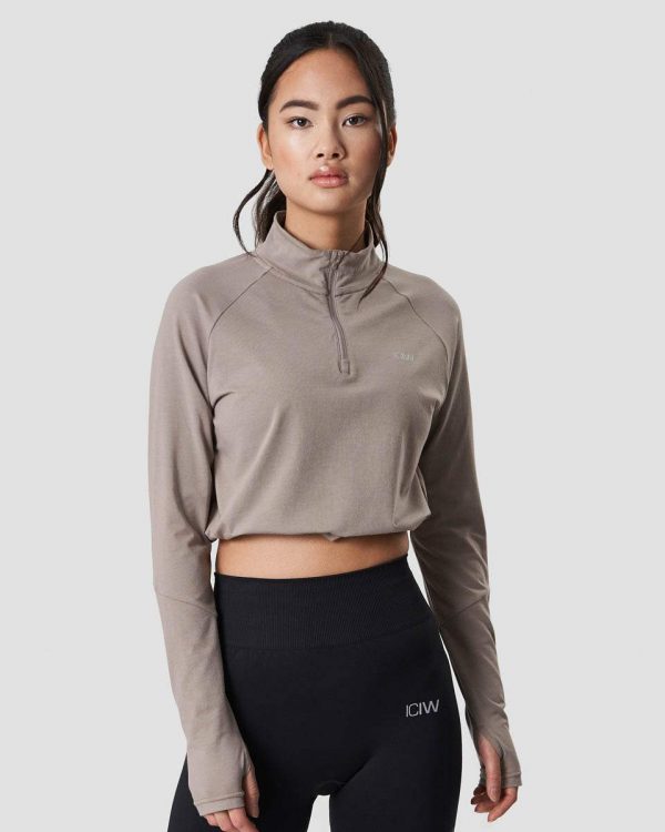 cropped sportshirt iciw taupe